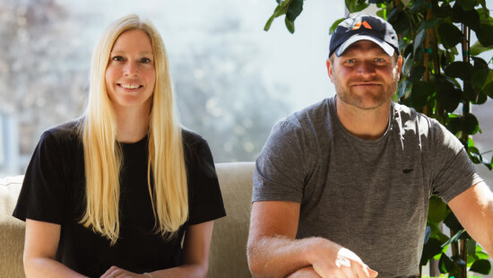 Jeff Byers, co-founder and CEO of Momentous, and Erica Good, co-founder and president, at the company’s Park City headquarters.