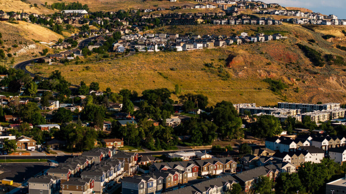A mix of housing including townhomes, apartments and single family homes in North Salt Lake are pictured on Monday, July 15, 2024.