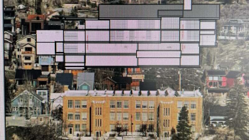 A rendering showing a compasiion in size and scale between Matthew Prince's proposed home a 220 King Road and City Hall. (Change.org)