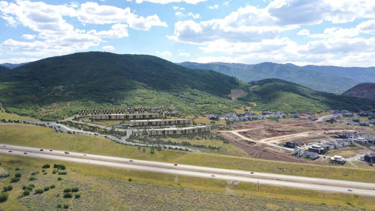 A rendering of the proposed development viewed across HWY 40 provided by the developer.