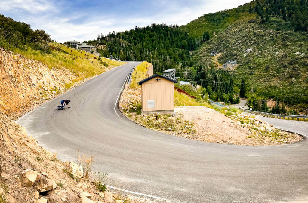 UOP practice runs for the World Downhill Skateboarding Championship.