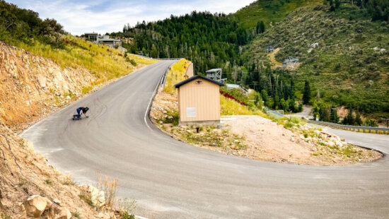 UOP practice runs for the World Downhill Skateboarding Championship.