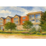 Sketch for a mixed-use development on five vacant acres in Bonanza Park.