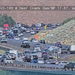 Traffic on SR 189 after Monday's crash.