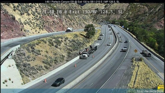 Crews clean up hazmat spill on I-80.
