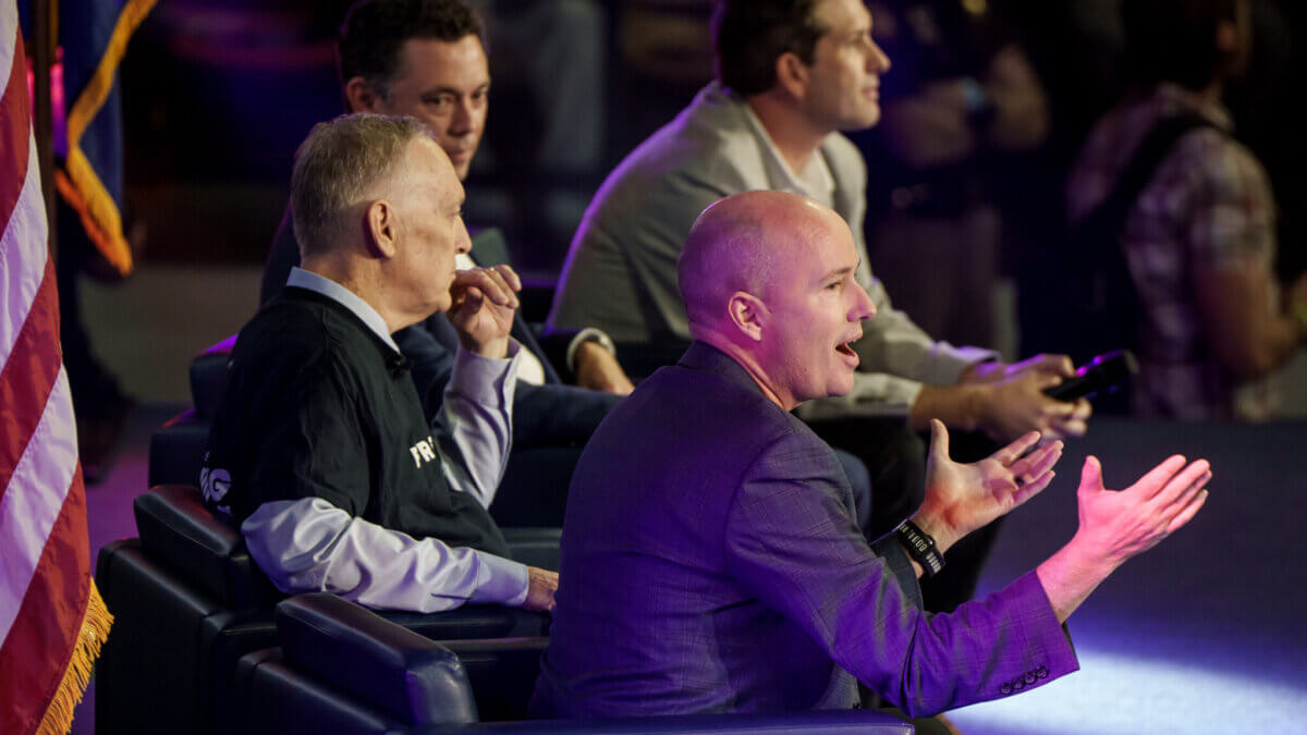 Gov. Spencer Cox speaks during a Turning Point USA event at Utah State University in Logan on Tuesday, Sept. 30, 2025.