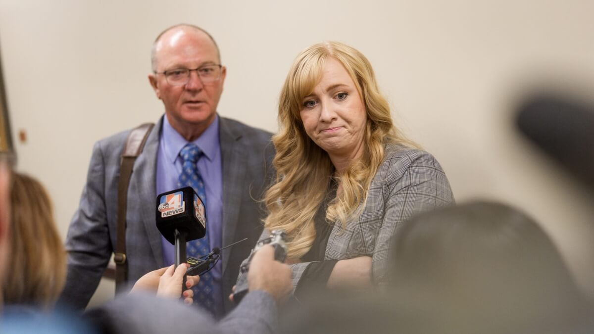 Tremonton, and Rep. Candice Pierucci, R-Riverton, talk to reporters after a meeting of the Utah Legislative Redistricting Committee during a special legislative session at the Capitol in Salt Lake City on Monday, Oct. 6, 2025.