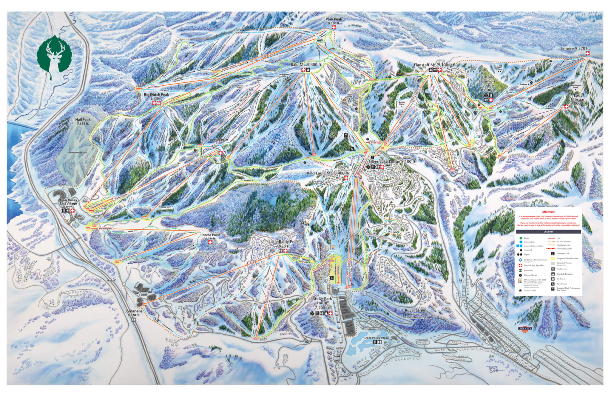 Deer Valley Resort trail map 2025 - 2026