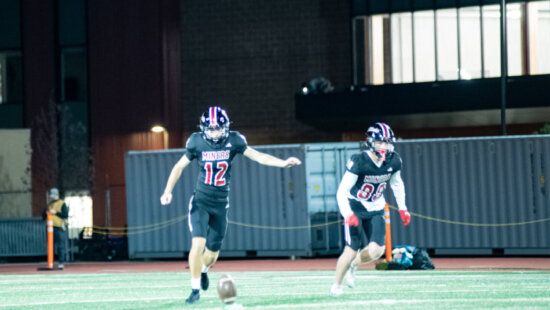 Tanner Pidwell winds up for a kick while playing against Timpananogos on October 9, 2025.