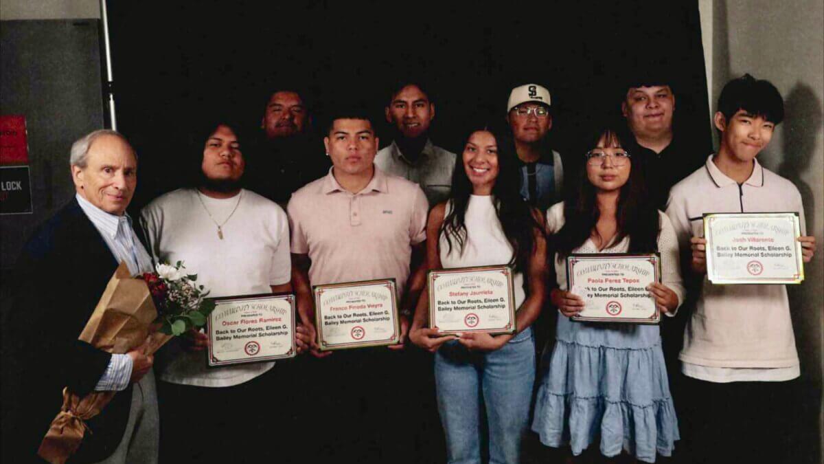 Tommy Tanzer with Park City High School recipients of the 2025 Back To Our Roots college scholarships.