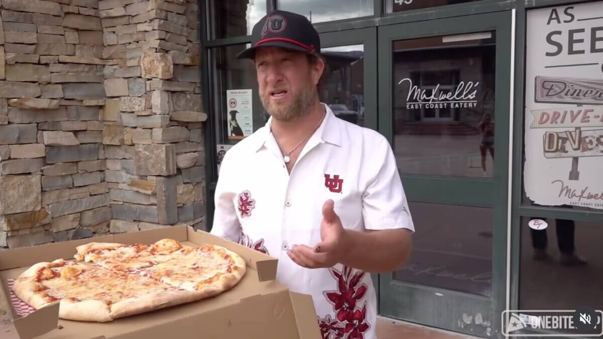 Dave Portnoy, founder of Barstool Sports, reviews a slice from Maxwell’s East Coast Eatery in Park City, giving it a 7.1 in his popular “One Bite Pizza Review” series.