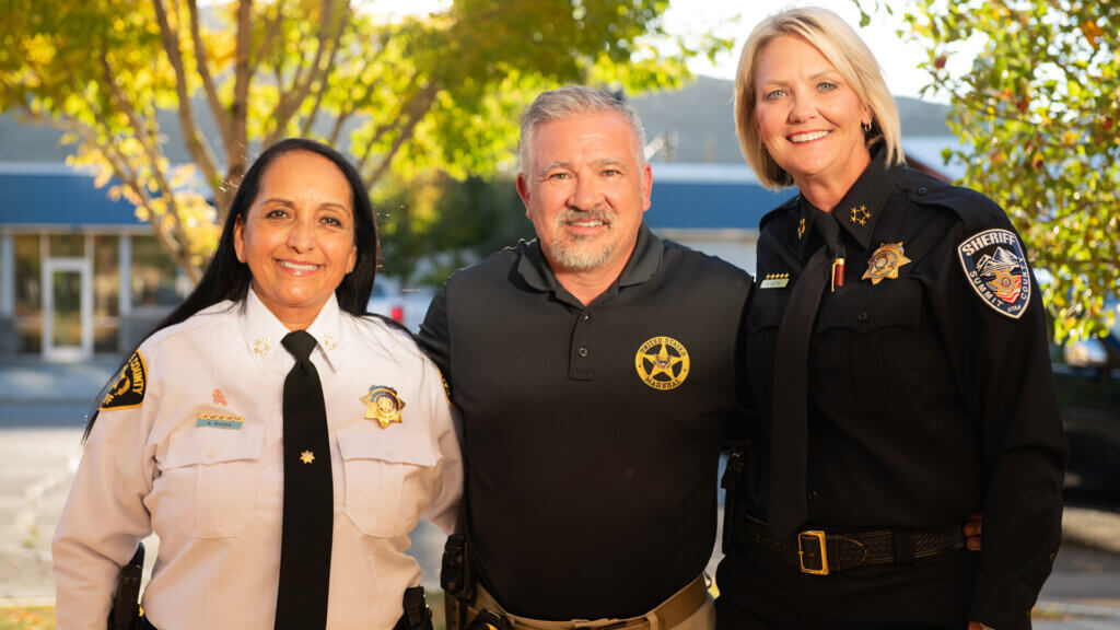 Left to right: Sheriff Kacey Bates, Justin Martinez, US Marshall for the District of Utah and Sheriff Rosie Riviera