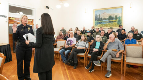 The swearing in ceremony for Summit County Sheriff Kacey Bates at the Summit County Courthouse in Coalville on October 8, 2025.