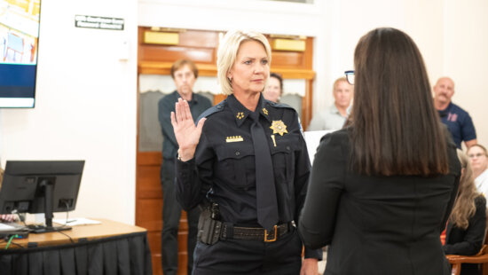 The swearing in ceremony for Summit County Sheriff Kacey Bates at the Summit County Courthouse in Coalville.