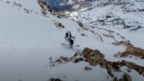 Mali Noyes descends a steep line in her new Youtube series "Rapid Fire."
