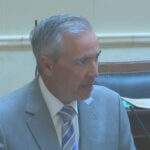 Senator Daniel McCay addresses colleagues on October 6, 2025 during a special legislative session.