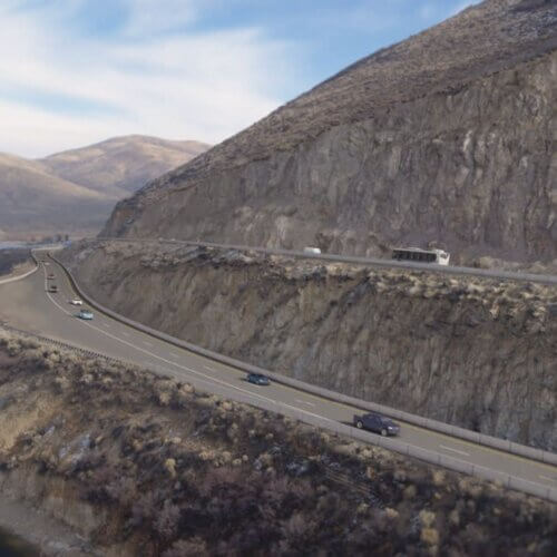 A visualization of what the new split highway could look like.