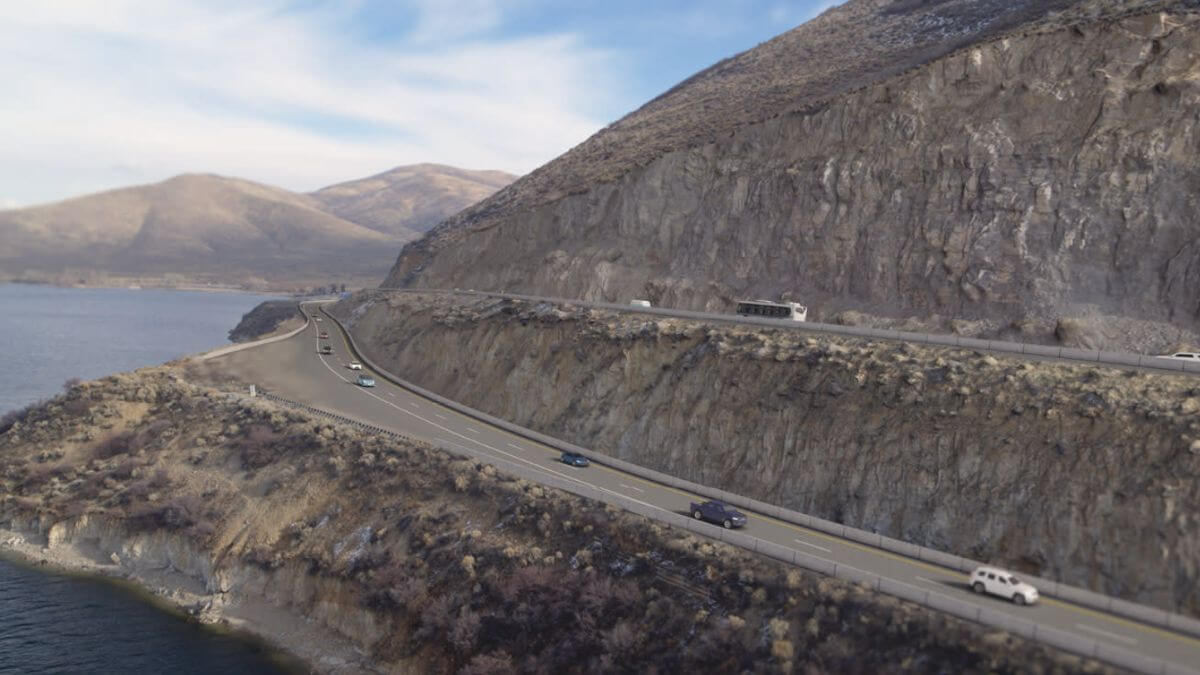 A visualization of what the new split highway could look like.