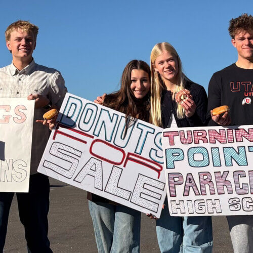 Members of Park City High School's recently revitalized Turning Point USA club during a fundraiser for veterans.