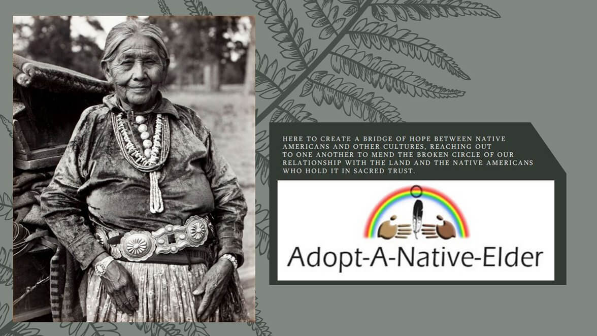 dopt-A-Native-Elder is a long-running program that builds bridges of hope by connecting Native Elders with supporters, preserving cultural traditions through hand-woven rugs, art, and jewelry while providing life-sustaining income for their families.