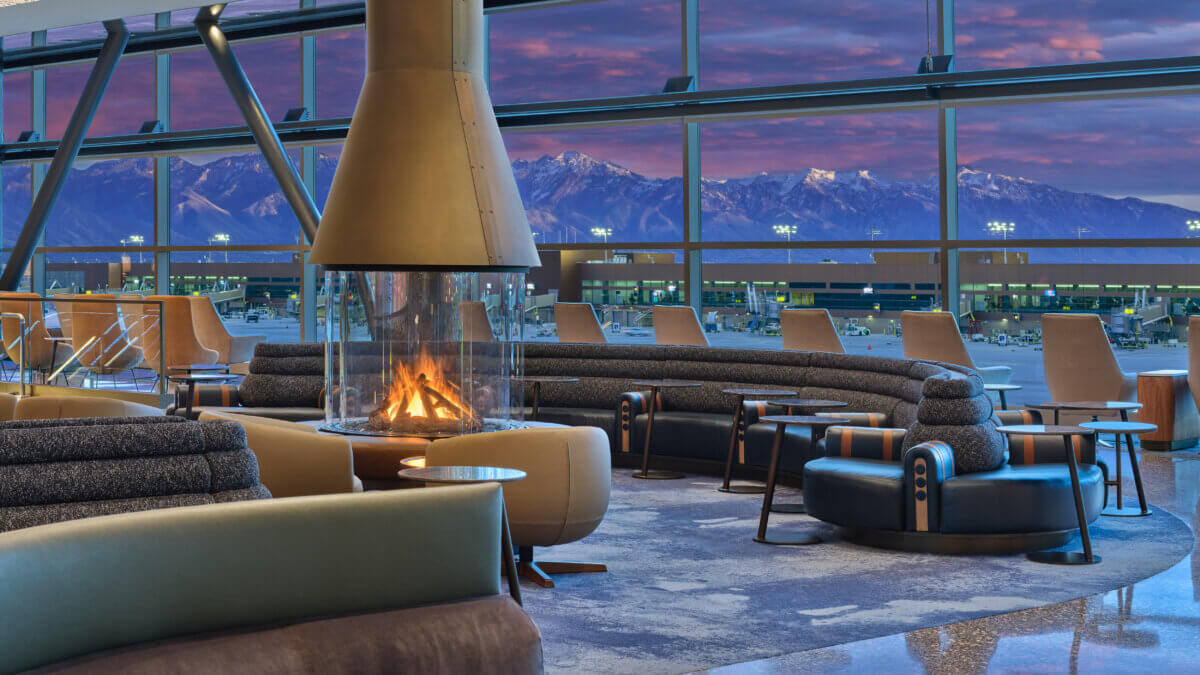 The new lounge will feature expansive windows and Utah-themed decor.