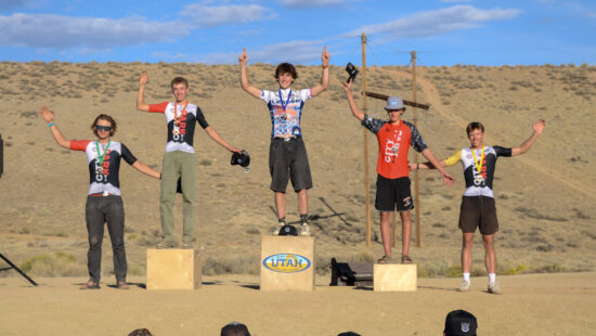 Boys Varsity Podium in Vernal including riders from the Park City High Schools Mountain Bike Team.
