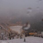 Dusting of snow at Empire Express Chairlift at Deer Valley Resort Oct 4, 2025