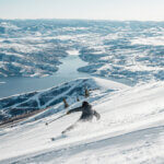 Freshly groomed terrain on the new Deer Valley East Village