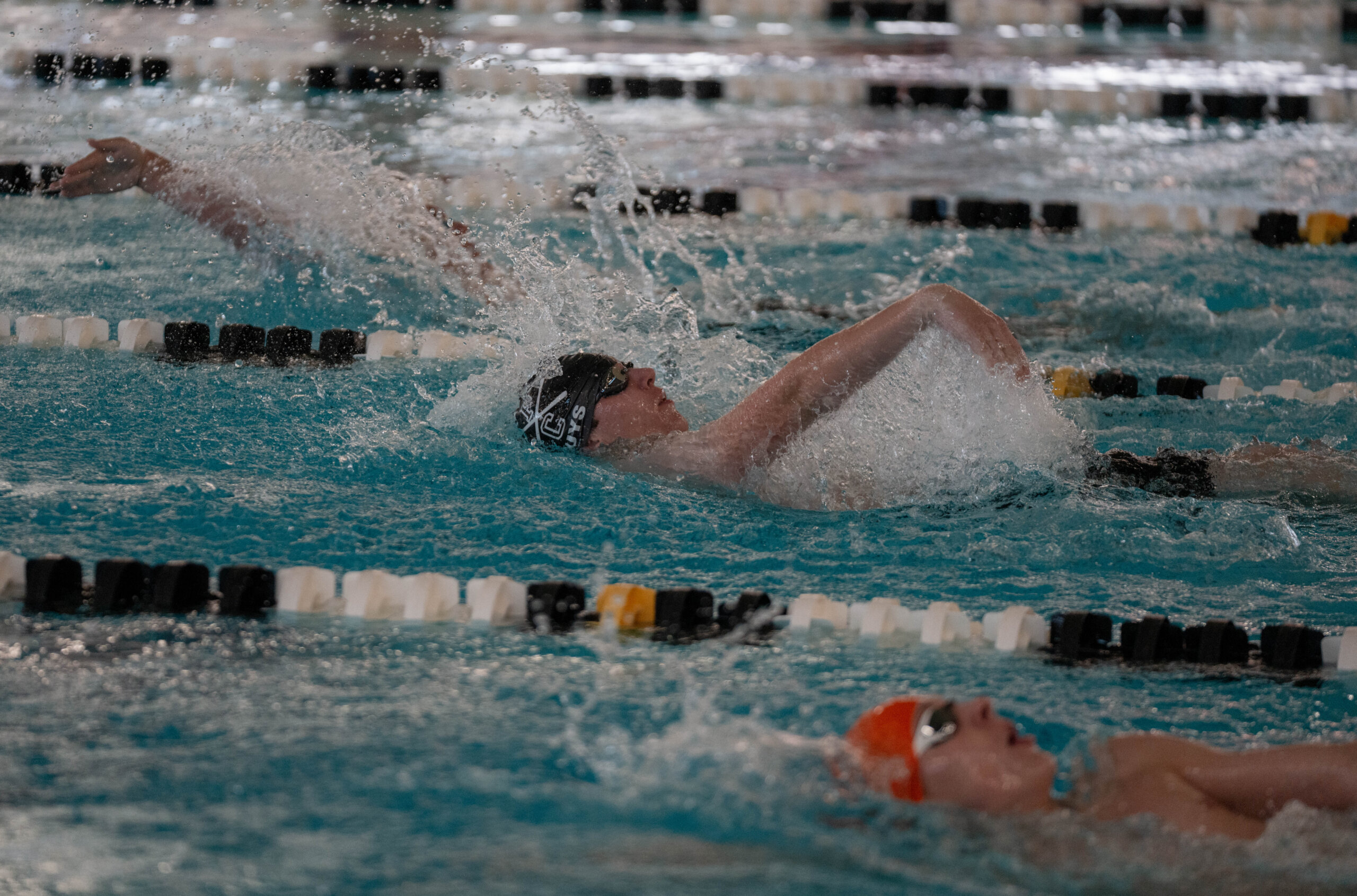 Backstroke race during Miners v Murray meet at Ecker Hill on Nov. 4.