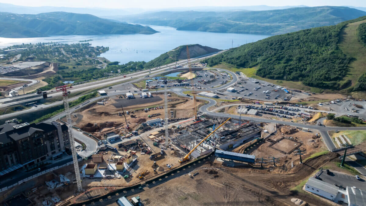 Construction on the East Village in full swing this July.
