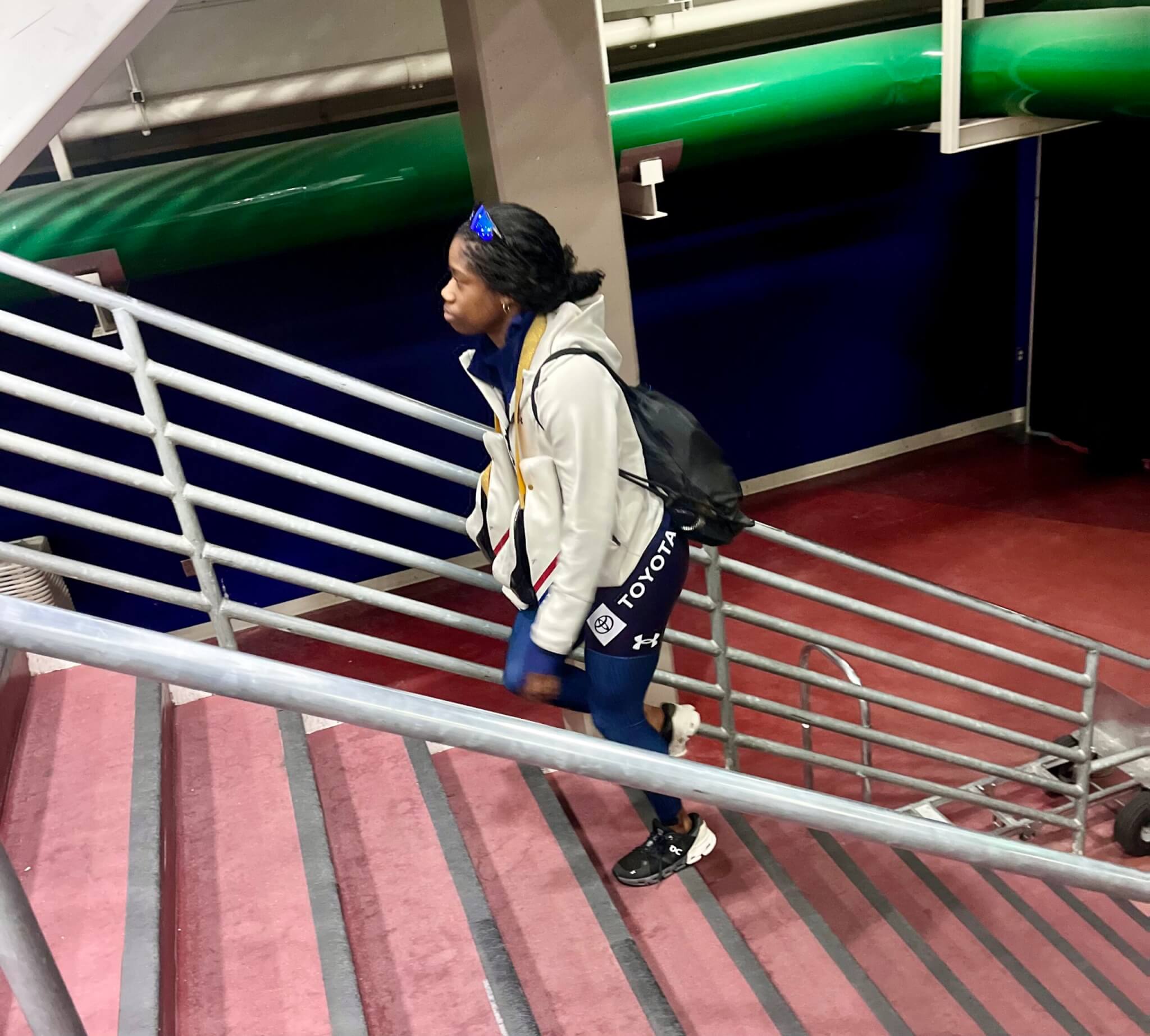 US Speedskater, Utah resident, Olympic champion Erin Jackson at the Utah Olympic Oval World Cup.