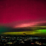 The Northern Lights dance over Kimball Junction on November 11, 2025.