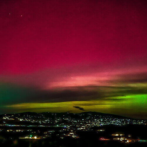 The Northern Lights dance over Kimball Junction on November 11, 2025.