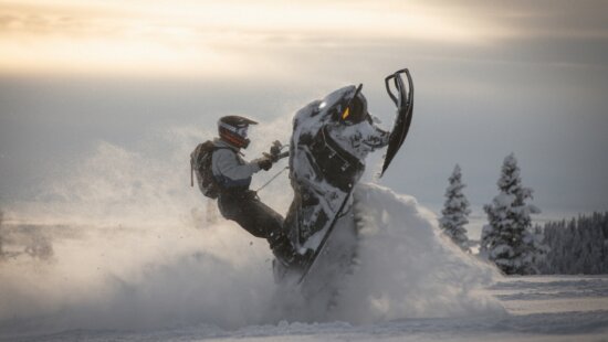 Snowmobiler Robin Gillon in the Uintas.