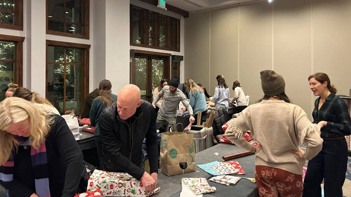 Clark's Christmas wrapping party from December 2024.