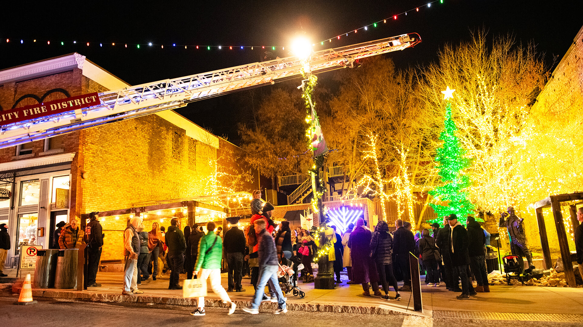Giant Menorah Lighting in Miner's Park, sponsored by Historic Main Street and Chabad Lubavitch of Park City