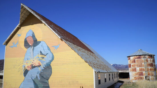 A mural with a nod to the history of the Huntsville Abbey Farm adorns a barn on the farm.
