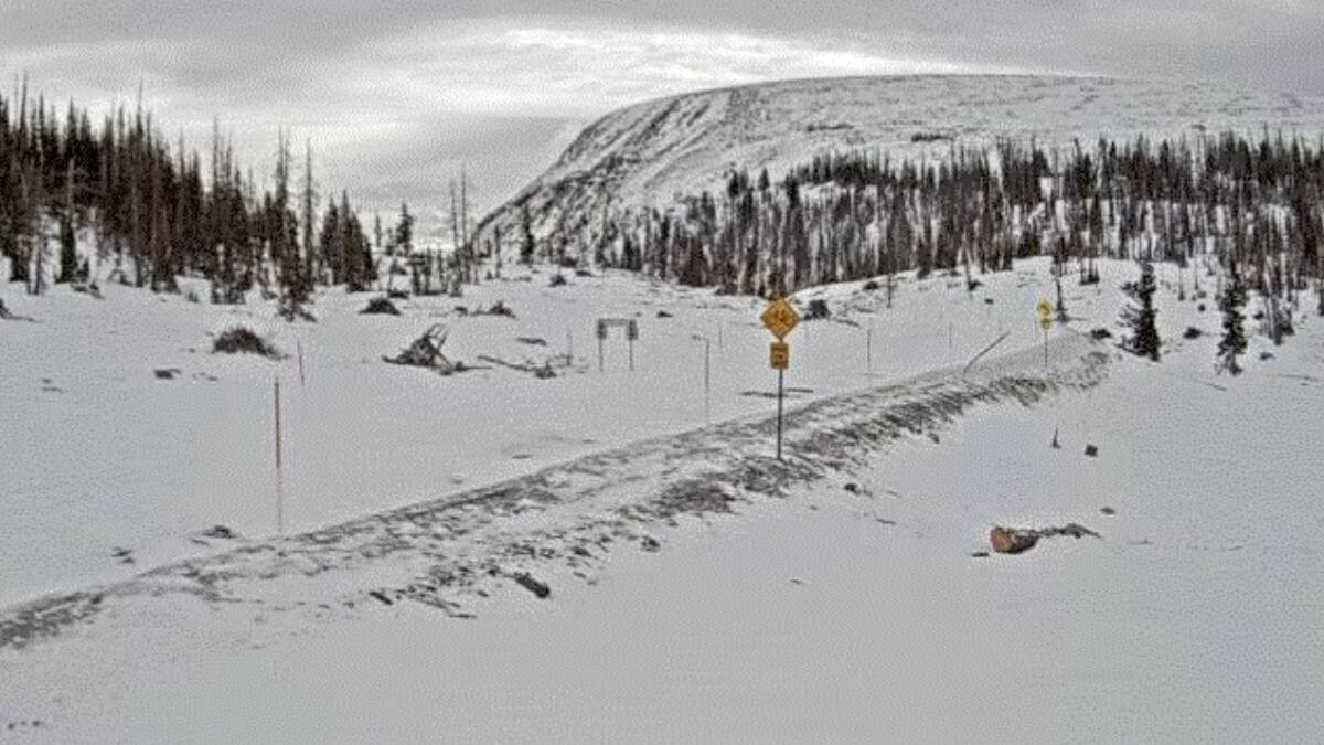 Mirror Lake Highway at Bald Mountain Pass from a UDOT traffic camera on Dec. 21, 2025.