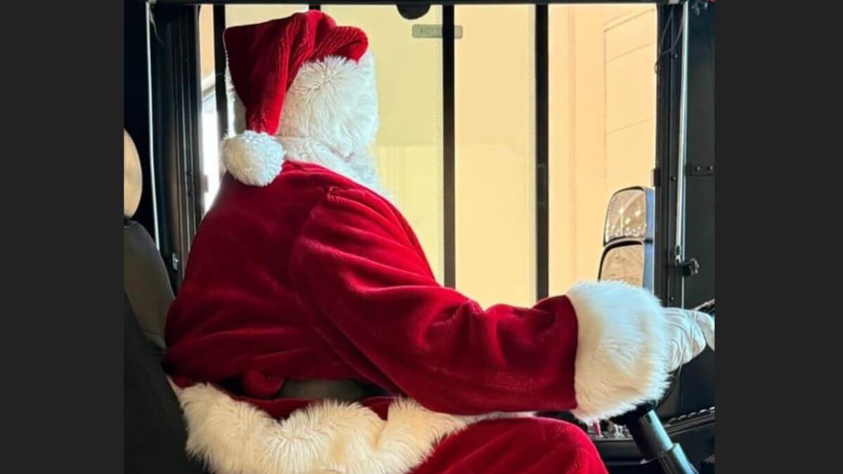 Santa will be greeting bus passengers on December 7.