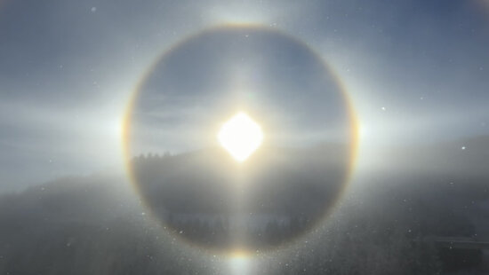 A sundog dazzles the sky over Deer Valley on Monday, November 1, 2025.