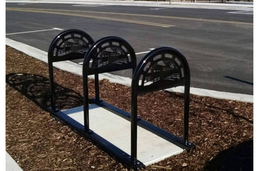 Park City is seeking artist proposals for laser-cut designs to be integrated into inverted U-shaped bike racks like these, which will be installed throughout the city's seven neighborhoods.