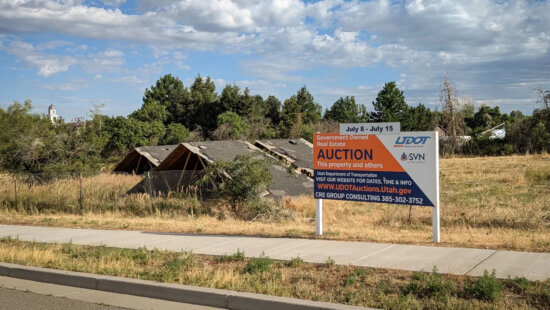 Parcels of land that the Utah Department of Transportation purchased from Senate President Stuart Adams in 2023, seen here July 4, 2025, that they then put up for auction in 2025 (and later canceled). UDOT originally sought to purchase easements, but Adams negotiated the agency into buying the full parcels for approximately $3.9 million.