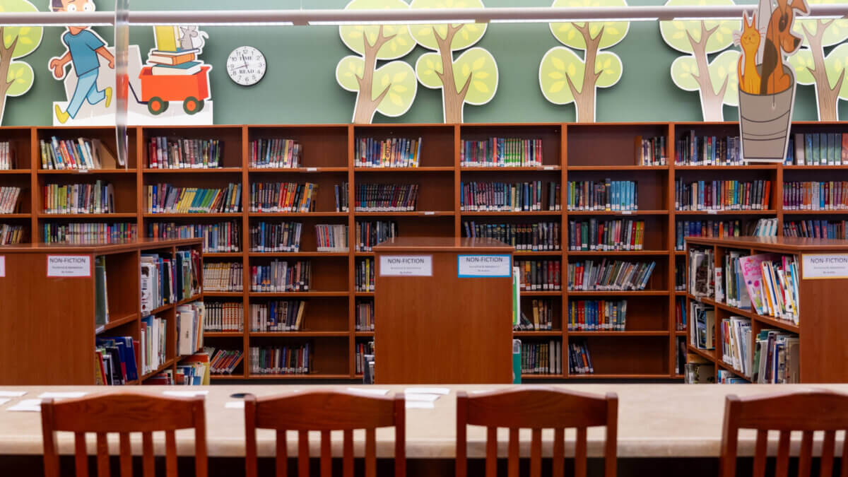 The library at Woodrow Wilson Elementary School in South Salt Lake is pictured on Tuesday, March 12, 2024.