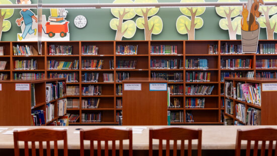 The library at Woodrow Wilson Elementary School in South Salt Lake is pictured on Tuesday, March 12, 2024.