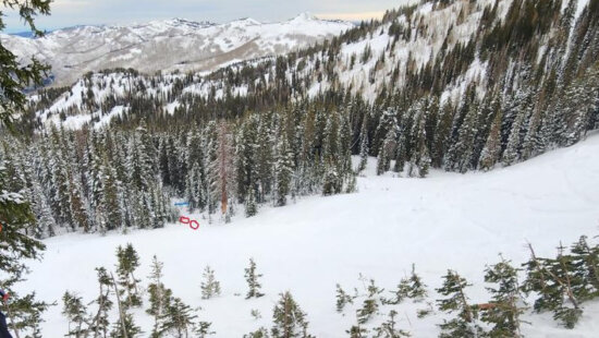 A photo of the avalanche area where two riders were caught outside the Brighton Ski Resort boundary on Saturday, Jan. 3, 2026.