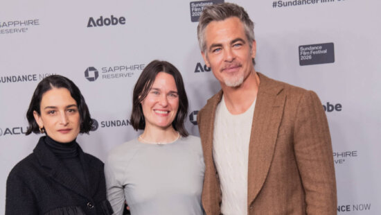 Premiere of the Film Carousel at the Sundance Film Festival on January 22, 2025. Left to Right: Jenny Slate, Director and Writer Rachel Lambert and Chris Pine.