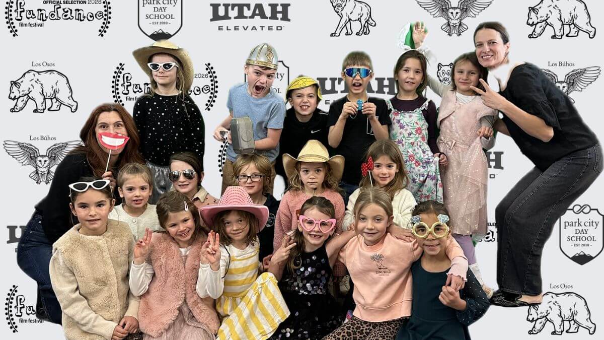 Park City Day School first grade class, with Teachers Natalija Djunic and Gaby Gibbs.