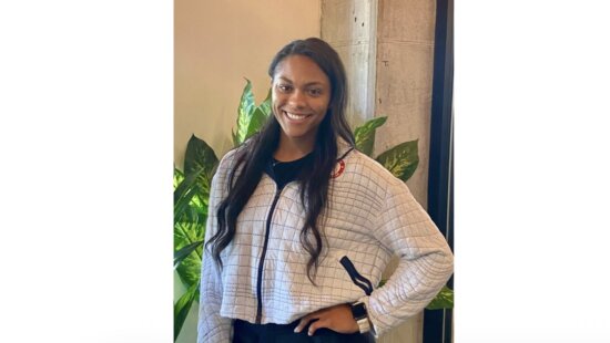 Kaysha Love, pictured here in her hometown of Salt Lake City, has qualified to go to Milan Cortina Olympics.