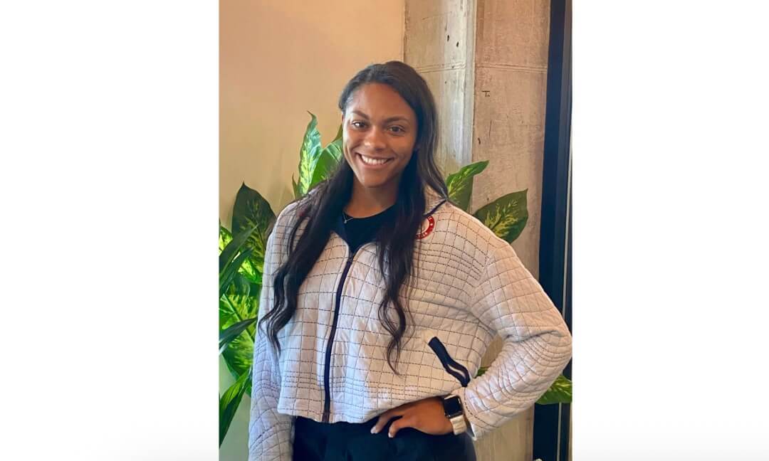 Kaysha Love, pictured here in her hometown of Salt Lake City, has qualified to go to Milan Cortina Olympics.