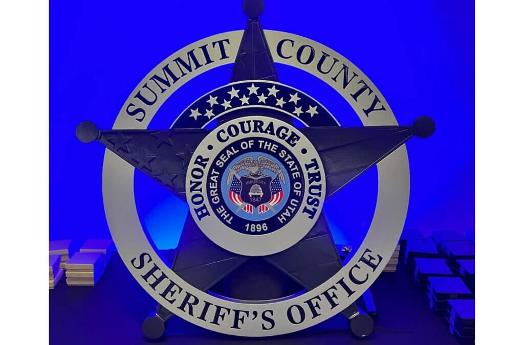 The Summit County Sheriff’s Office’s new badge. Officials said the redesign, years in the making, reflects shared values of honor, courage, and trust.